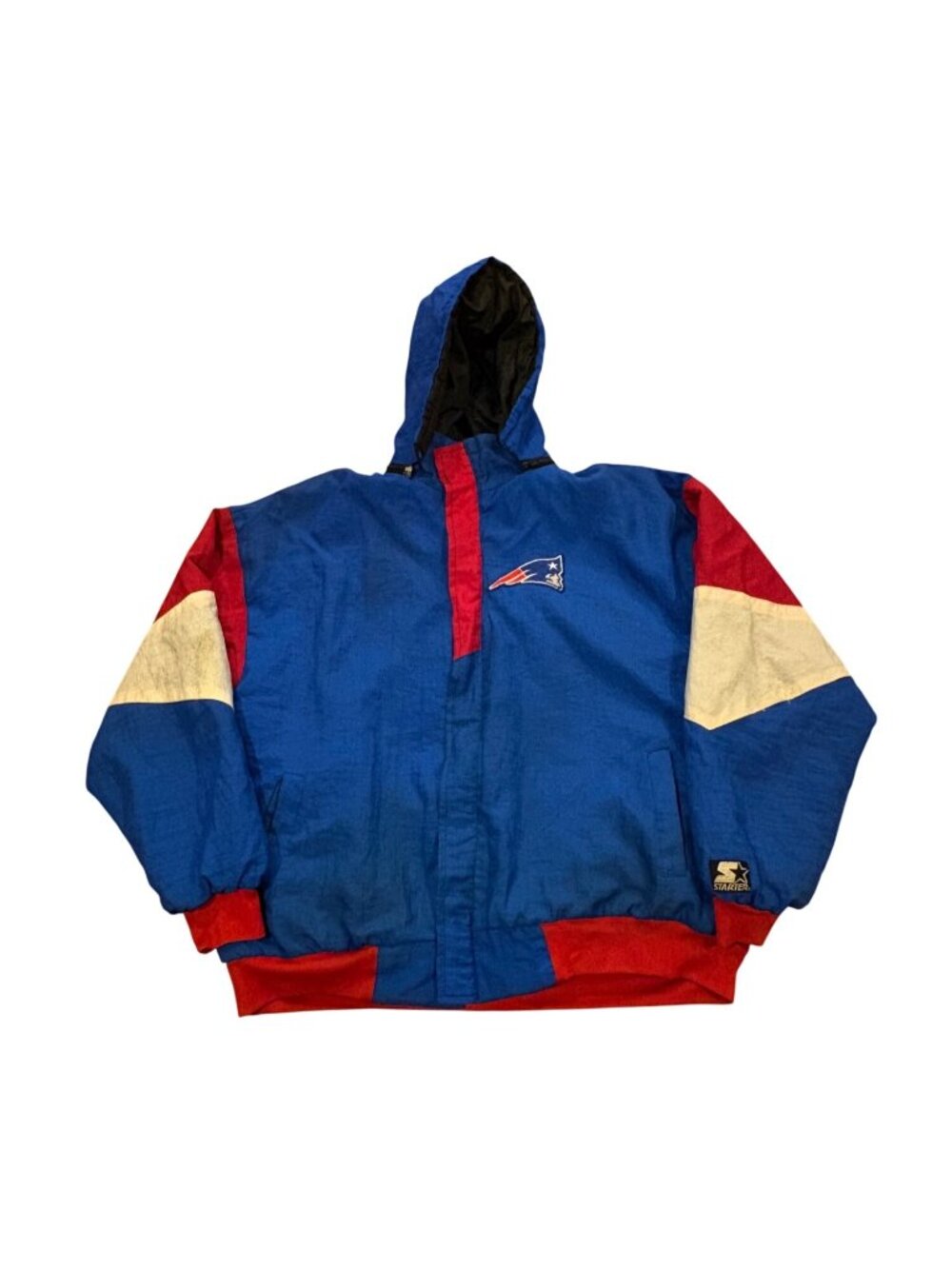 Vintage 90s Starter New England Patriots NFL Hooded Puffer Jacket Men's XL
